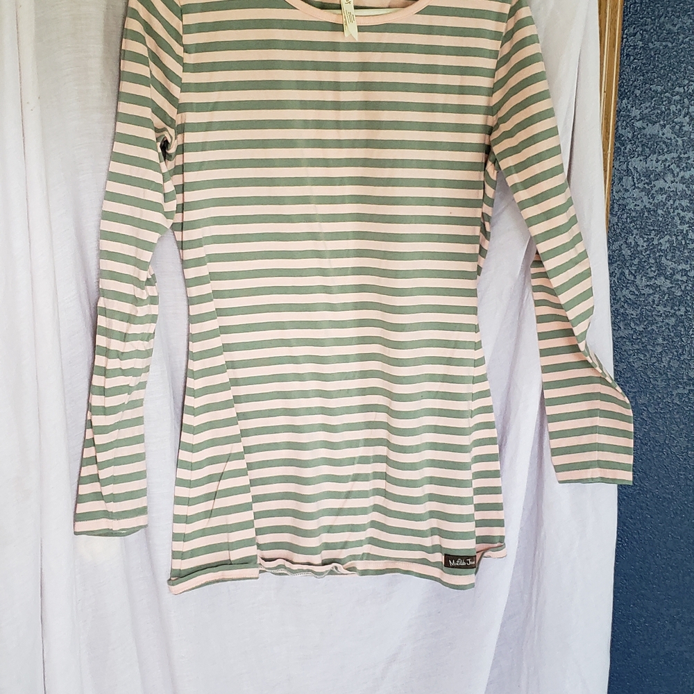 Matilda Jane Striped Top in‎ Green and Cream